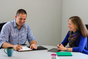 work meeting with man and woman