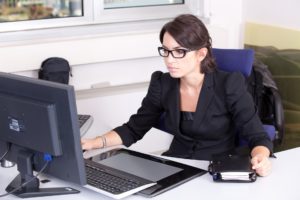 woman at computer